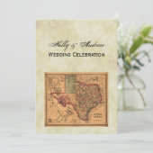 * Antiek Texas Map #1, Onderdruk BG #3 Kaart (Staand voorkant)