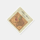 * Antiek Texas Map #1, Onderdruk BG #3 Servetten (Hoek)