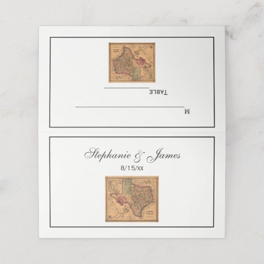 Antiek Texas Map #1 Plaatskaartje (Buitenkant ongevouwen)