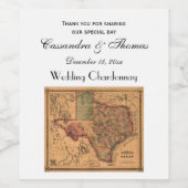 * Antiek Texas Map #1 Wijn Etiket (Enkel label)