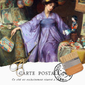  Antiek textiel Paars Kimono Tissuepapier