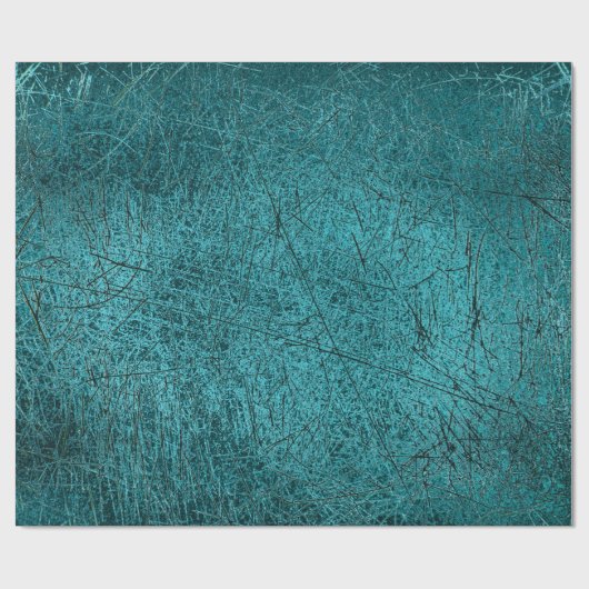  Antiek textuur Blauwgroen turquoise-krassen Cadeaupapier (Vlak)