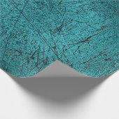  Antiek textuur Blauwgroen turquoise-krassen Cadeaupapier (Hoek)