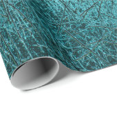  Antiek textuur Blauwgroen turquoise-krassen Cadeaupapier (Rol Hoek)