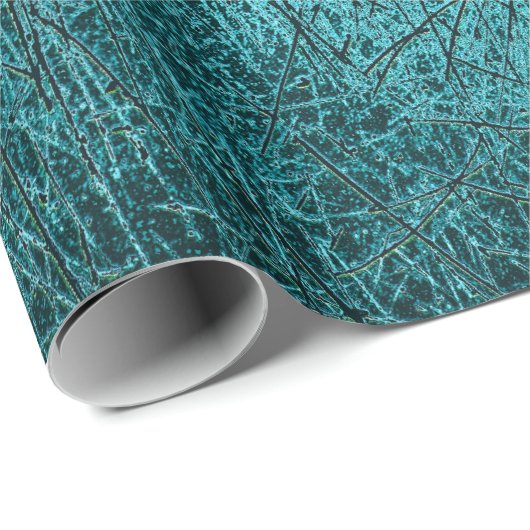  Antiek textuur Blauwgroen turquoise-krassen Cadeaupapier (Rol Hoek)