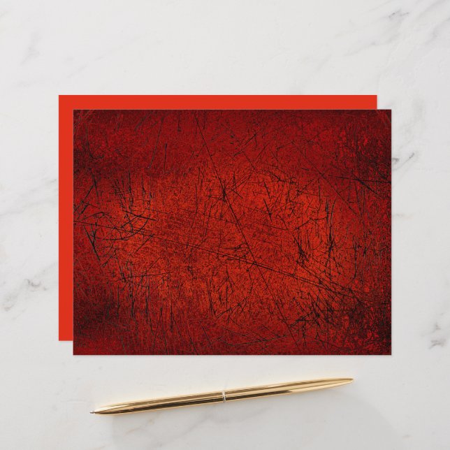  Antiek textuur Donkerrode zwarte krassen (Voorkant / Achterkant in situ)