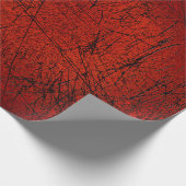  Antiek textuur Donkerrode zwarte krassen Cadeaupapier (Hoek)