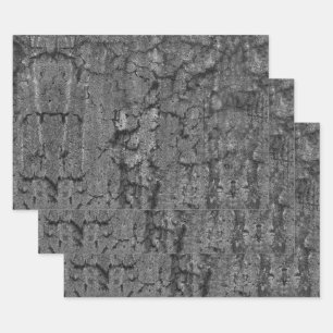 Antiek textuur, zwart en wit Inpakpapier Vel