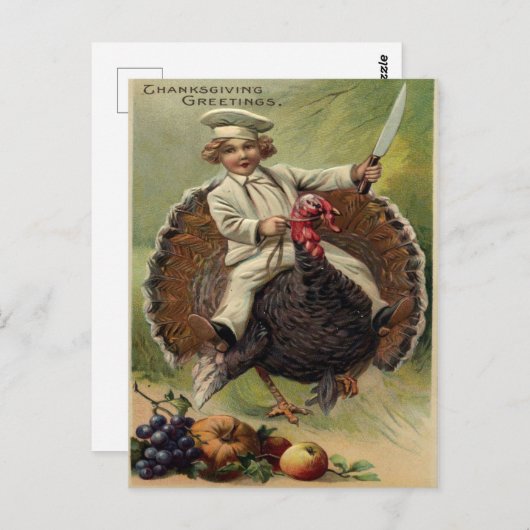 Antiek Thanksgiving Briefkaart (Voorkant / Achterkant)