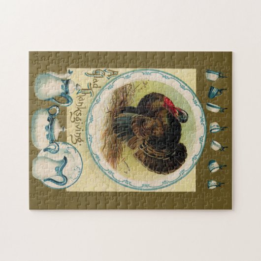 Antiek Thanksgiving Clapsaddle Puzzle Legpuzzel (Horizontaal)