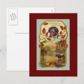  Antiek Thanksgiving Groeten Briefkaart (Voorkant / Achterkant)