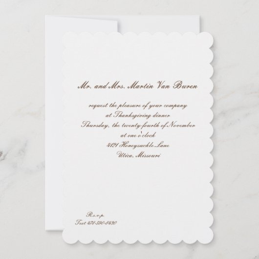 Antiek Thanksgiving Kaart (Achterkant)