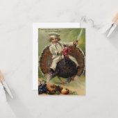 Antiek Thanksgiving Kaart (Voorkant / Achterkant in situ)