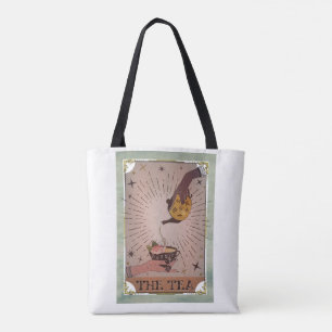Antiek The Tea Tarot Heksenketel & Theekopje Tote Bag