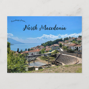 Antiek Theater van Ohrid Noord-Macedonië Briefkaart