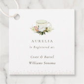 Antiek theekopje bloemige theepartij registratie bedankjes labels (Voorkant)