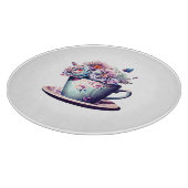 Antiek theekopje met  bloemen snijplank (Hoek)