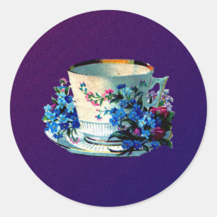 Antiek theekopje ronde sticker