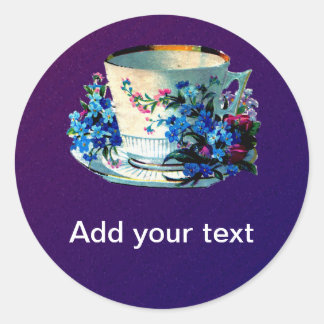 Antiek theekopje ronde sticker