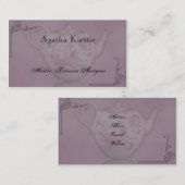 Antiek theetijd op het Visitekaartje Mauve (Voorkant / Achterkant)