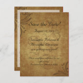 Antiek Theevel Swirl Save the Date Kaart (Voorkant / Achterkant)