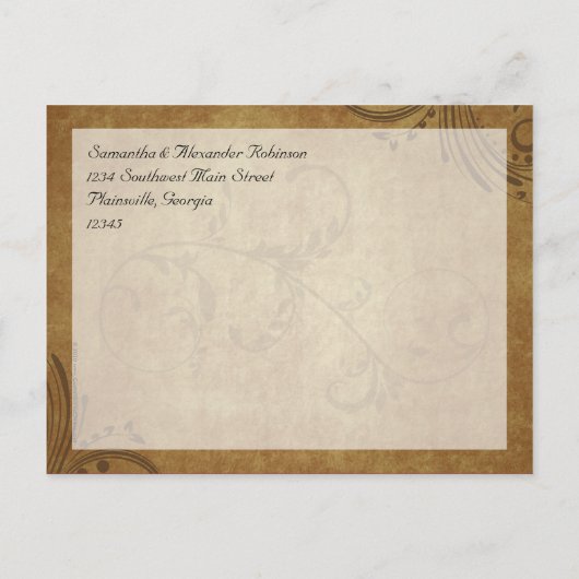  Antiek Theevel Swirl Save the Date Kaart (Achterkant)