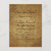  Antiek Theevel Swirl Save the Date Kaart (Voorkant)