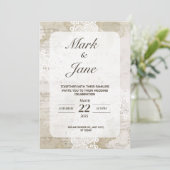 Antiek  thema huwelijksuitnodiging kaart (Staand voorkant)