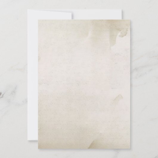 Antiek  thema huwelijksuitnodiging kaart (Achterkant)