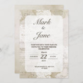 Antiek  thema huwelijksuitnodiging kaart (Voorkant / Achterkant)