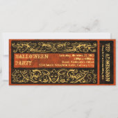 Antiek Ticket Halloween Feest Kaart (Voorkant)