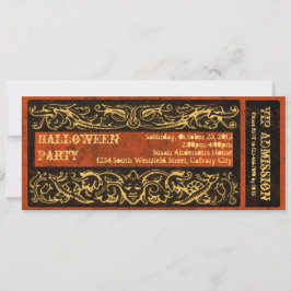 Antiek  Ticket Halloween Feest Kaart