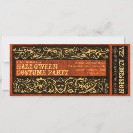 Antiek Ticket Halloween Kostuum Party  Kaart