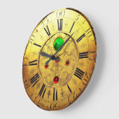 Antiek tijd, Shamrocks, Ruby Gemstenen, Gold Yello Grote Klok (Hoek)