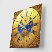 ANTIEK tijd, zon, maan, sterren, blauwe em, goudge Vierkante Klok (Hoek)