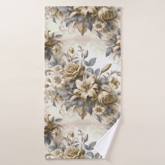 Antiek Tinge Yellow Floral Perfection Badhanddoek (Badhanddoek)