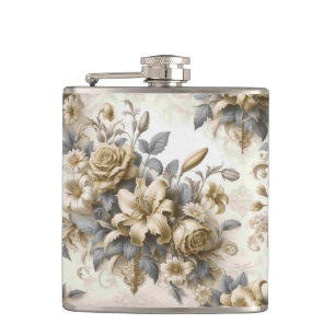 Antiek Tinge Yellow Floral Perfection Heupfles