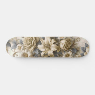 Antiek Tinge Yellow Floral Perfection Persoonlijk Skateboard