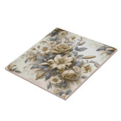 Antiek Tinge Yellow Floral Perfection Tegeltje (Zijkant)