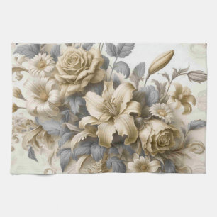 Antiek Tinge Yellow Floral Perfection Theedoek