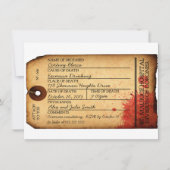 Antiek Toen Label Uitnodiging - Morgue - Halloween (Voorkant)