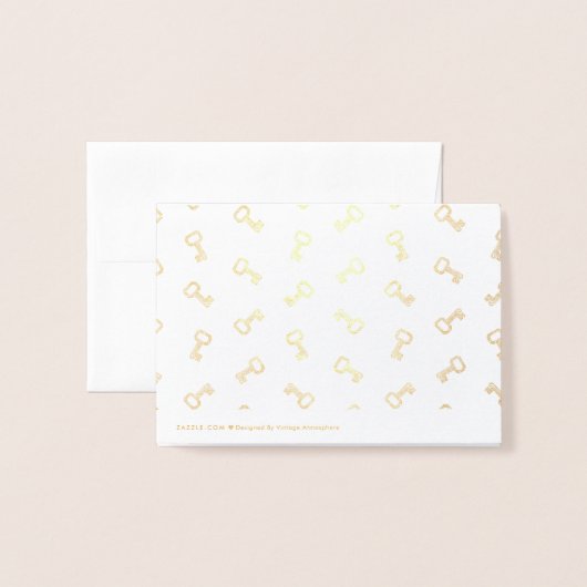 Antiek toetsen Print Pattern Retro Art Design Zwar Folie Kaarten (Met envelop)