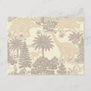 Antiek toilepatroon met dinosauriërs briefkaart
