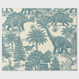 Antiek toilepatroon met dinosauriërs cadeaupapier