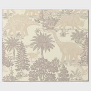 Antiek toilepatroon met dinosauriërs cadeaupapier