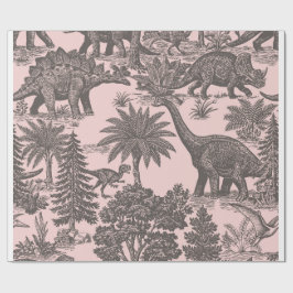 Antiek toilepatroon met dinosauriërs cadeaupapier