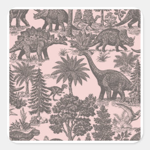 Antiek toilepatroon met dinosauriërs vierkante sticker