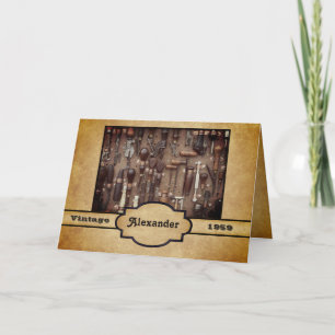  Antiek Tools Woodworking Birthday Kaart