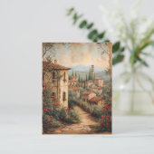 Antiek Toscane Romantisch Olieverfschilderij Reisk Briefkaart (Staand voorkant)