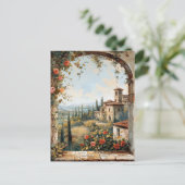 Antiek Toscane Romantisch Olieverfschilderij Reisk Briefkaart (Staand voorkant)